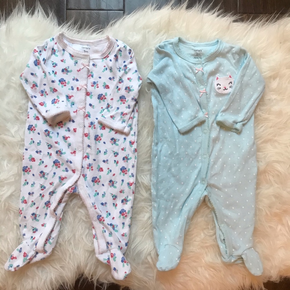 Carter’s floral and polka dot pajamas